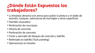 Slide 14: ¿Dónde Están Expuestos los trabajadores?