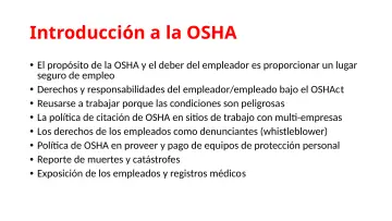 Slide 15: Introducción a la OSHA
