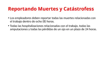 Slide 19: Reportando Muertes y Catástrofess