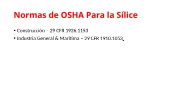 Slide 21: Normas de OSHA Para la Sílice