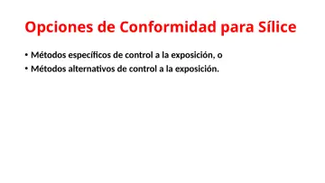 Slide 27: Opciones de Conformidad para Sílice