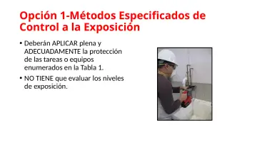 Slide 28: Opción 1-Métodos Especificados de Control a la Exposición