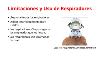 Slide 59: Limitaciones y Uso de Respiradores