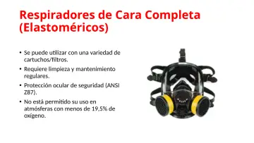 Slide 62: Respiradores de Cara Completa (Elastoméricos)