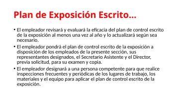 Slide 72: Plan de Exposición Escrito…