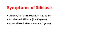 Slide 8: Symptoms of Silicosis