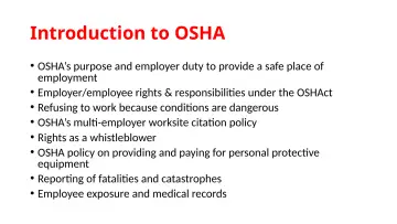 Slide 16: Introduction to OSHA
