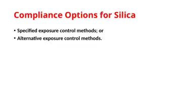 Slide 31: Compliance Options for Silica