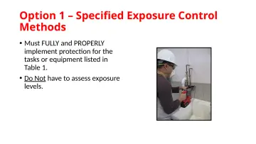 Slide 32: Option 1 – Specified Exposure Control Methods