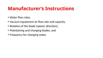 Slide 42: Manufacturer’s Instructions