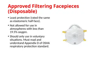 Slide 68: Approved Filtering Facepieces (Disposable)
