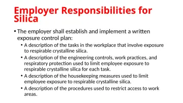 Slide 79: Employer Responsibilities for Silica