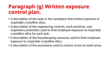 Slide 80: Paragraph (g) Written exposure control plan.