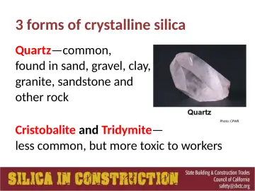 Slide 12: 3 forms of crystalline silica