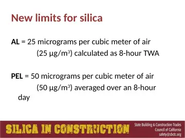 Slide 27: New limits for silica
