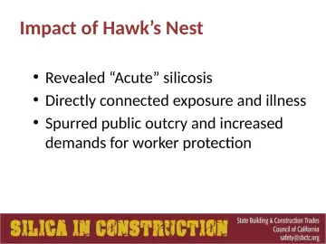 Slide 57: Impact of Hawk’s Nest