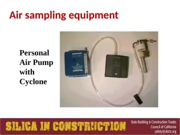 Slide 74: Air sampling equipment
