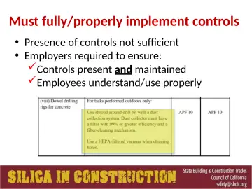 Slide 95: Must fully/properly implement controls