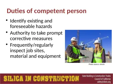 Slide 102: Duties of competent person
