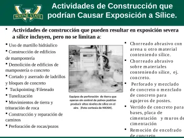 Slide 16: Actividades de Construcción que podrían Causar Exposición a Sílice.