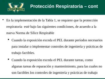 Slide 54: Protección Respiratoria – cont