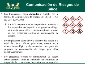 Slide 60: Comunicación de Riesgos de Sílice