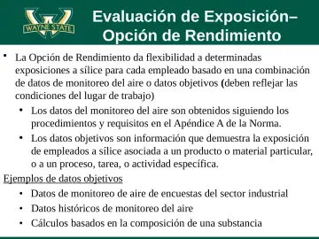 Slide 68: Evaluación de Exposición– Opción de Rendimiento