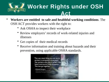 Slide 10: Worker Rights under OSH Act