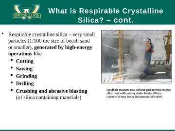 Slide 14: Silica? – cont.
