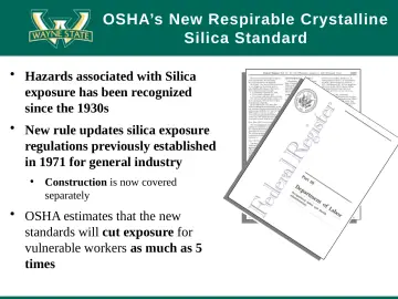 Slide 25: OSHA’s New Respirable Crystalline