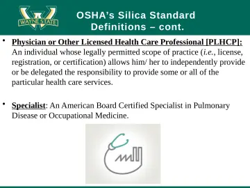 Slide 31: OSHA’s Silica Standard Definitions – cont.