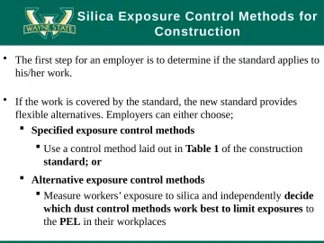 Slide 33: Silica Exposure Control Methods for Construction