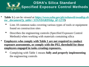 Slide 34: OSHA’s Silica Standard