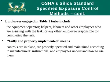 Slide 35: OSHA’s Silica Standard