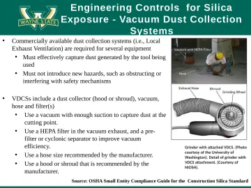 Slide 41: Engineering Controls for Silica Exposure - Vacuum Dust Collection Systems