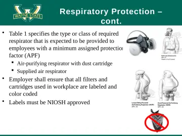 Slide 53: Respiratory Protection – cont.