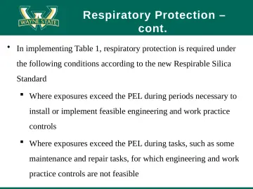 Slide 54: Respiratory Protection – cont.