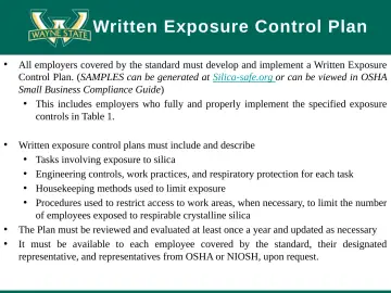 Slide 55: Written Exposure Control Plan