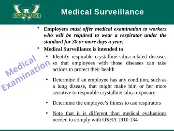 Slide 57: Medical Surveillance