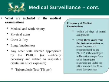 Slide 58: Medical Surveillance – cont.