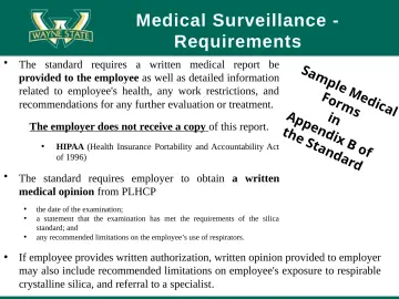 Slide 59: Medical Surveillance -