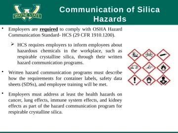 Slide 60: Communication of Silica Hazards