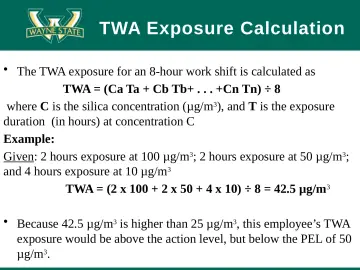 Slide 66: TWA Exposure Calculation