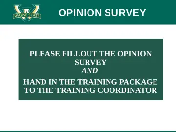 Slide 85: OPINION SURVEY