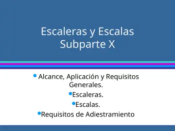 Slide 1: Escaleras y Escalas Subparte X