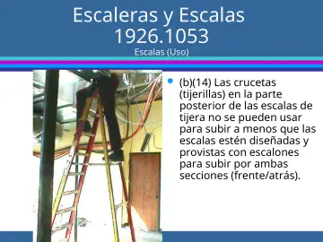 Slide 40: Escaleras y Escalas 1926.1053