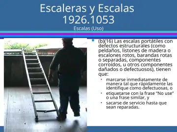 Slide 42: Escaleras y Escalas 1926.1053