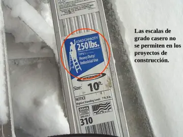 Slide 54: Las escalas de grado casero no se permiten en los proyectos de construcción.