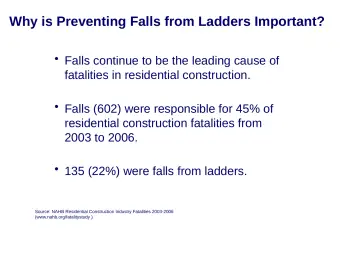 Slide 8: Why is Preventing Falls from Ladders Important?
