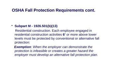 Slide 12: OSHA Fall Protection Requirements cont.
